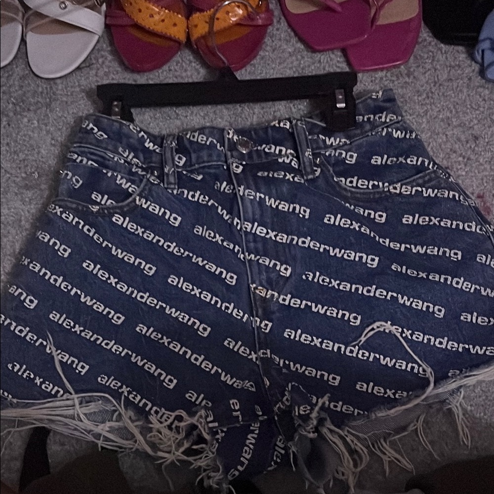 Alexander Wang Blue Logo Women's Shorts